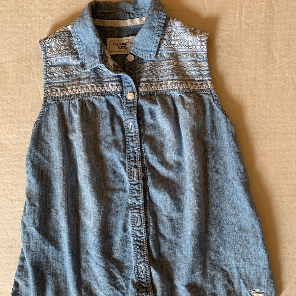 Abercrombie & Fitch kids button up jean tank